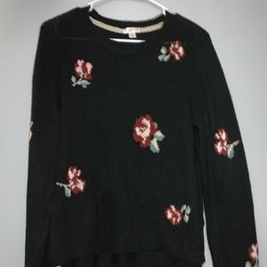 Black sweater with roses from Target